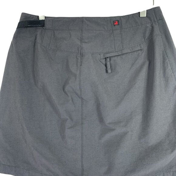 woolrich nylon/spandex womens Skort dark Gray Asymmetrical buckle waist size 1 - Picture 9 of 16